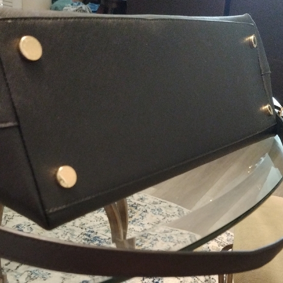 Michael Kors Black Structured Tote with Gold Accents - Picture 14 of 16